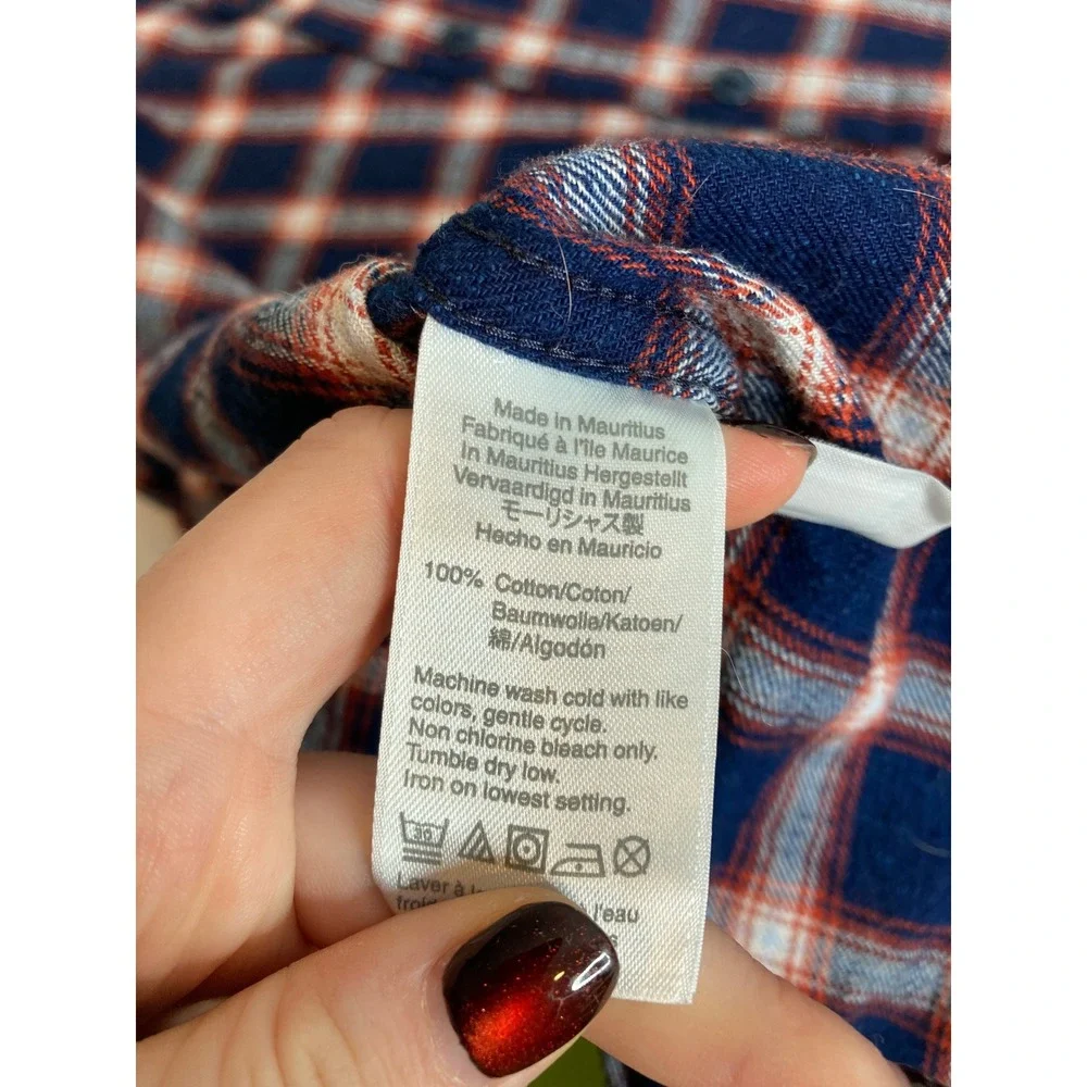 J. Crew Mens Classic Fit Button Up Plaid Flannel Shirt‎ Size XL Western Rustic